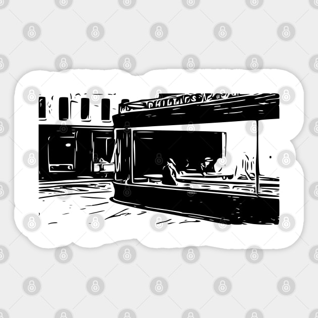 Nighthawks | Edward Hopper | 1942 | Line art Sticker by Classical